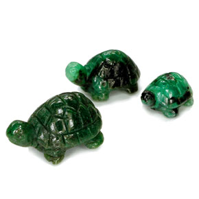36.37 ct Green Emerald Gemstone, Emerald Gem in Carved Hippopotamus Shape for Sale.