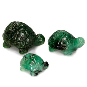 36.37 ct Green Emerald Stone, Natural Emerald in Carved Hippopotamus Shape for Sale