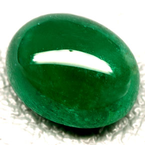 4.30 ct Green Emerald Stone, Natural Emerald in Oval Cabochon Shape for Sale