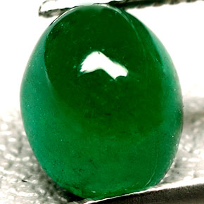 3.04 ct Green Emerald Gemstone, Emerald Gem in Oval Cabochon Shape for Sale.