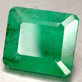 3.53 ct Green Emerald Stone, Natural Emerald in Octagon Facet Shape for Sale