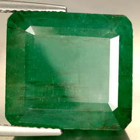 13.71 ct Green Emerald Stone, Natural Emerald in Octagon Facet Shape for Sale