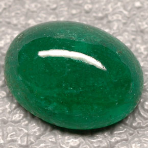 2.50 ct Green Emerald Stone, Natural Emerald in Oval Cabochon Shape for Sale