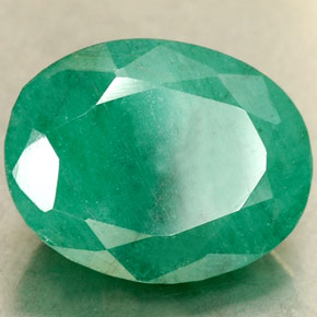 2.35 ct Green Emerald Stone, Natural Emerald in Oval Facet Shape for Sale
