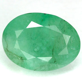 4.60 ct Green Emerald Gemstone, Emerald Gem in Oval Facet Shape for Sale.