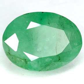 4.60 ct Green Emerald Stone, Natural Emerald in Oval Facet Shape for Sale