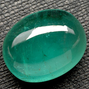 17.44 ct Green Emerald Gemstone, Emerald Gem in Oval Cabochon Shape for Sale.