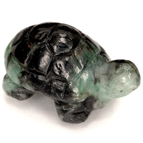 12.91 ct Green Emerald Stone, Natural Emerald in Carved Hippopotamus Shape for Sale