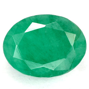 3.26 ct Green Emerald Gemstone, Emerald Gem in Oval Facet Shape for Sale.