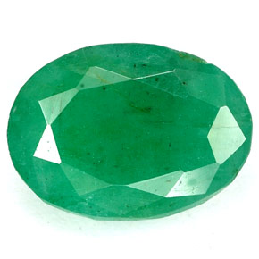 3.22 ct Green Emerald Gemstone, Emerald Gem in Oval Facet Shape for Sale.