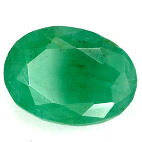 3.22 ct Green Emerald Stone, Natural Emerald in Oval Facet Shape for Sale