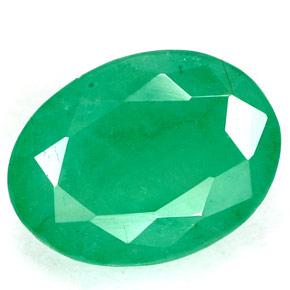 3.33 ct Green Emerald Gemstone, Emerald Gem in Oval Facet Shape for Sale.