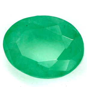 3.33 ct Green Emerald Stone, Natural Emerald in Oval Facet Shape for Sale