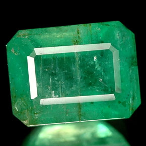 1.73 ct Green Emerald Gemstone, Emerald Gem in Octagon Facet Shape for Sale.