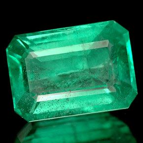 1.62 ct Green Emerald Stone, Natural Emerald in Octagon Facet Shape for Sale
