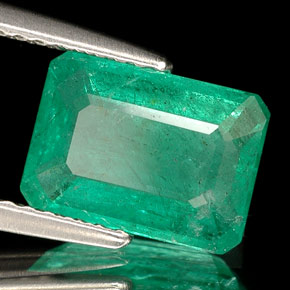 2.05 ct Green Emerald Stone, Natural Emerald in Octagon Facet Shape for Sale