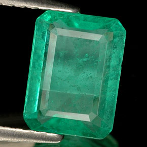 1.50 ct Green Emerald Stone, Natural Emerald in Octagon Facet Shape for Sale