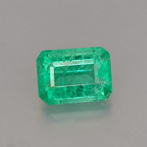 1.10 ct Green Emerald Gemstone, Emerald Gem in Octagon Facet Shape for Sale.