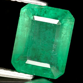 2.35 ct Green Emerald Stone, Natural Emerald in Octagon Facet Shape for Sale