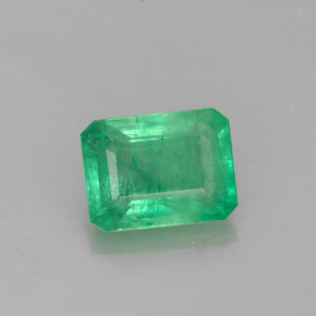 1.64 ct Green Emerald Gemstone, Emerald Gem in Octagon Facet Shape for Sale.