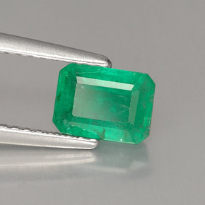 1.48 ct Green Emerald Stone, Natural Emerald in Octagon Facet Shape for Sale