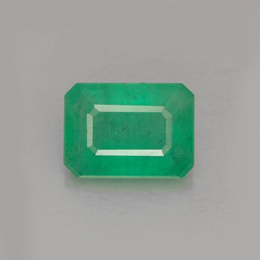 1.28 ct Green Emerald Gemstone, Emerald Gem in Octagon Facet Shape for Sale.
