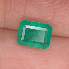 1.65 ct Green Emerald Stone, Natural Emerald in Octagon Facet Shape for Sale