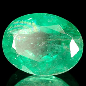 1.47 ct Green Emerald Stone, Natural Emerald in Oval Facet Shape for Sale