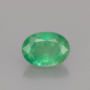 1.17 ct Green Emerald Gemstone, Emerald Gem in Oval Facet Shape for Sale.