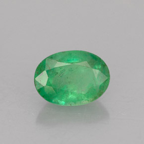 1.17 ct Green Emerald Stone, Natural Emerald in Oval Facet Shape for Sale