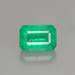 1.19 ct Green Emerald Gemstone, Emerald Gem in Octagon Facet Shape for Sale.