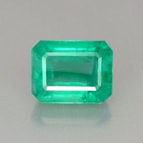 1.68 ct Green Emerald Gemstone, Emerald Gem in Octagon Facet Shape for Sale.