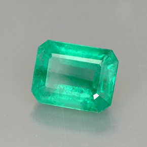 1.68 ct Green Emerald Stone, Natural Emerald in Octagon Facet Shape for Sale