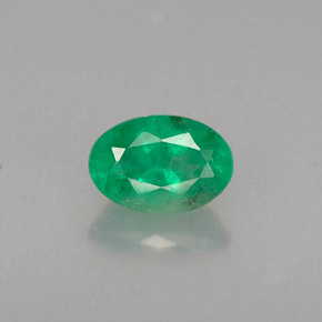 0.50 ct Green Emerald Gemstone, Emerald Gem in Oval Facet Shape for Sale.