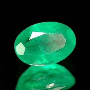 0.51 ct Green Emerald Stone, Natural Emerald in Oval Facet Shape for Sale
