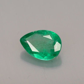 0.48 ct Green Emerald Stone, Natural Emerald in Pear Facet Shape for Sale