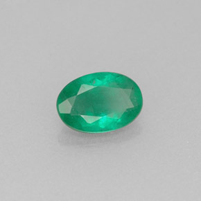 0.52 ct Green Emerald Stone, Natural Emerald in Oval Facet Shape for Sale