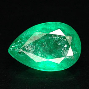 0.45 ct Green Emerald Gemstone, Emerald Gem in Pear Facet Shape for Sale.