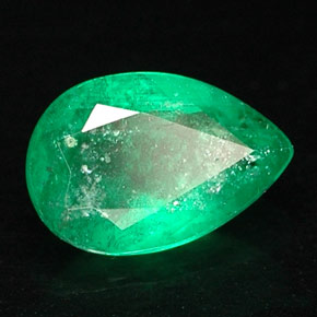 0.45 ct Green Emerald Stone, Natural Emerald in Pear Facet Shape for Sale