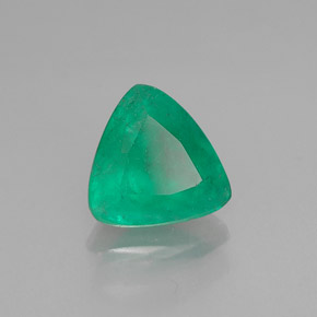 1.16 ct Green Emerald Stone, Natural Emerald in Trillion Facet Shape for Sale