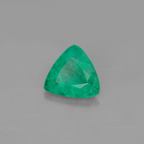 0.61 ct Green Emerald Stone, Natural Emerald in Trillion Facet Shape for Sale