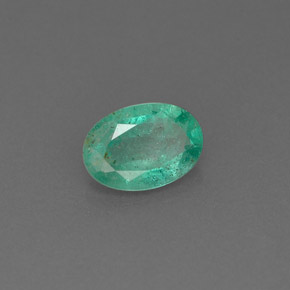 0.63 ct Green Emerald Stone, Natural Emerald in Oval Facet Shape for Sale