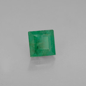 0.71 ct Green Emerald Stone, Natural Emerald in Square Facet Shape for Sale