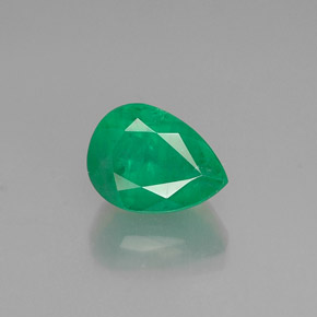 1.00 ct Green Emerald Gemstone, Emerald Gem in Pear Facet Shape for Sale.
