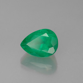 1.00 ct Green Emerald Stone, Natural Emerald in Pear Facet Shape for Sale