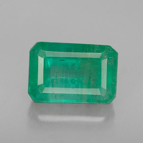 1.93 ct Green Emerald Gemstone, Emerald Gem in Octagon Facet Shape for Sale.