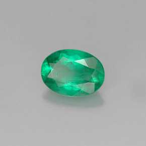 0.83 ct Green Emerald Stone, Natural Emerald in Oval Facet Shape for Sale