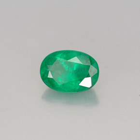 0.77 ct Green Emerald Stone, Natural Emerald in Oval Facet Shape for Sale