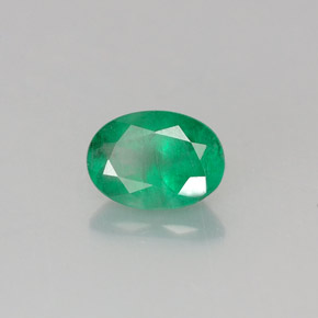 0.72 ct Green Emerald Stone, Natural Emerald in Oval Facet Shape for Sale