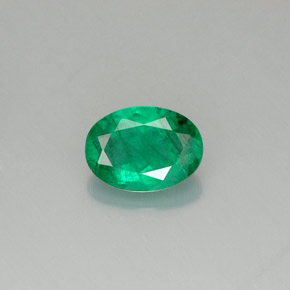 0.71 ct Green Emerald Gemstone, Emerald Gem in Oval Facet Shape for Sale.